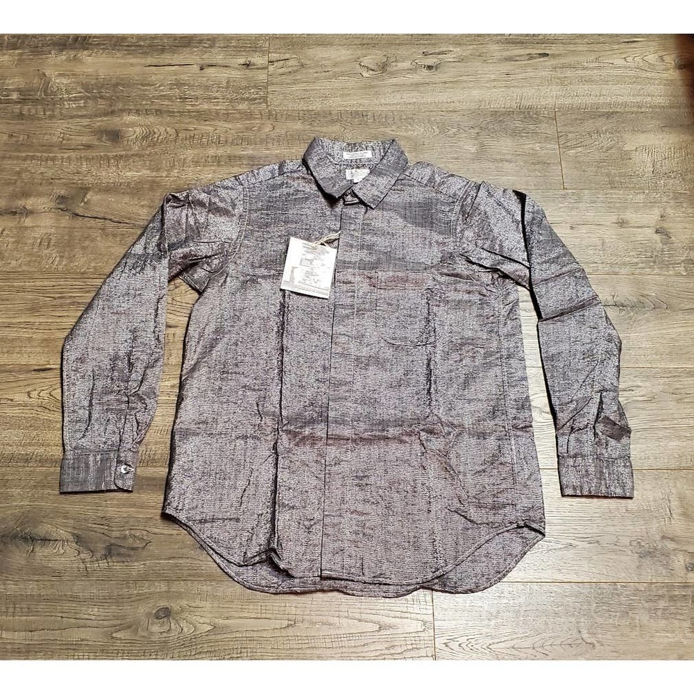 NWT New Engineered Garments FWK Silver Blouse Shirt Womens 2 Small S Flaw Read